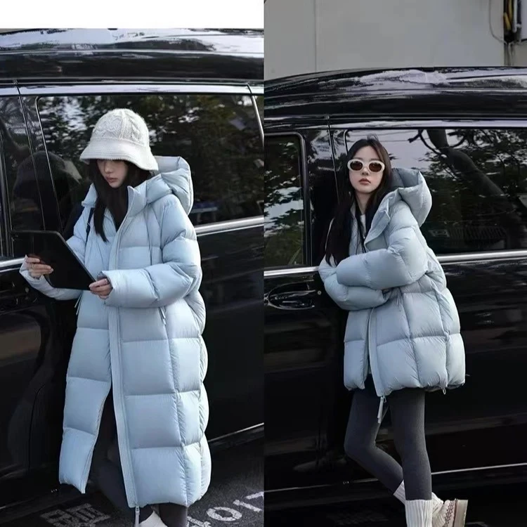 【晓晓专属】超轻云朵泡芙高端90白鸭绒加厚连帽中长款羽绒服女冬