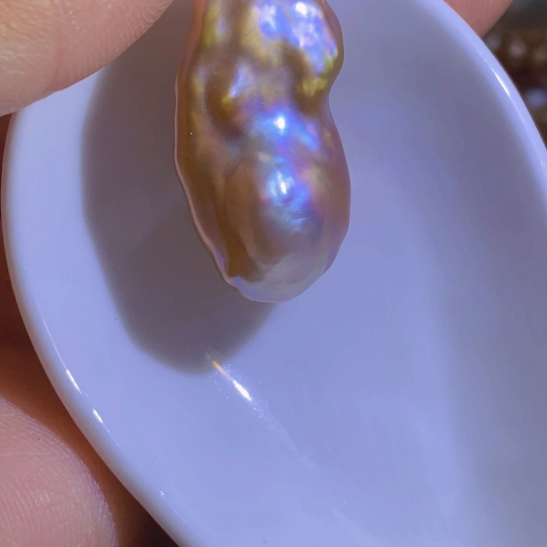 银S925镶嵌淡水珍珠天然淡水珍珠无染色无优化