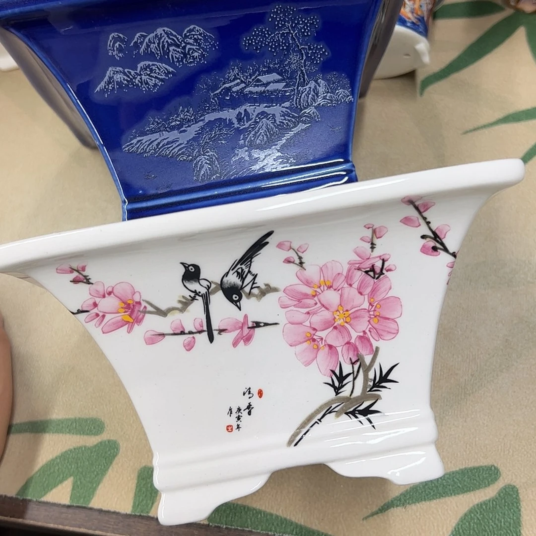 紫砂花盆199号瑕疵2个口不正处理介意勿拍19/10