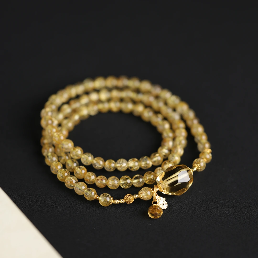 一团和气 | 严选精品高段位水晶金发晶项链