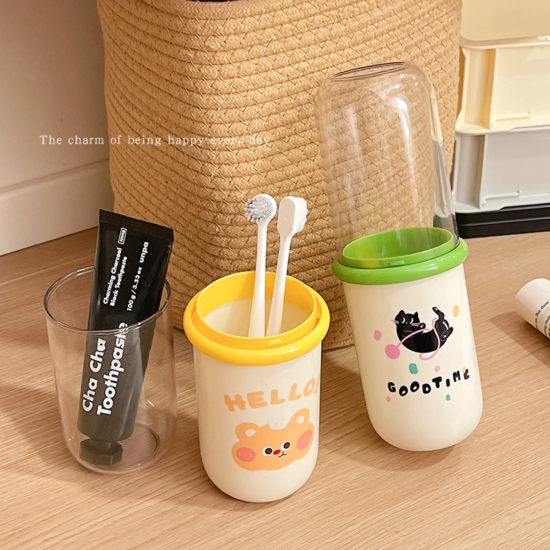 旅行洗漱杯卡通塑料置物架便携随身可爱儿童漱口杯牙刷牙膏刷牙杯