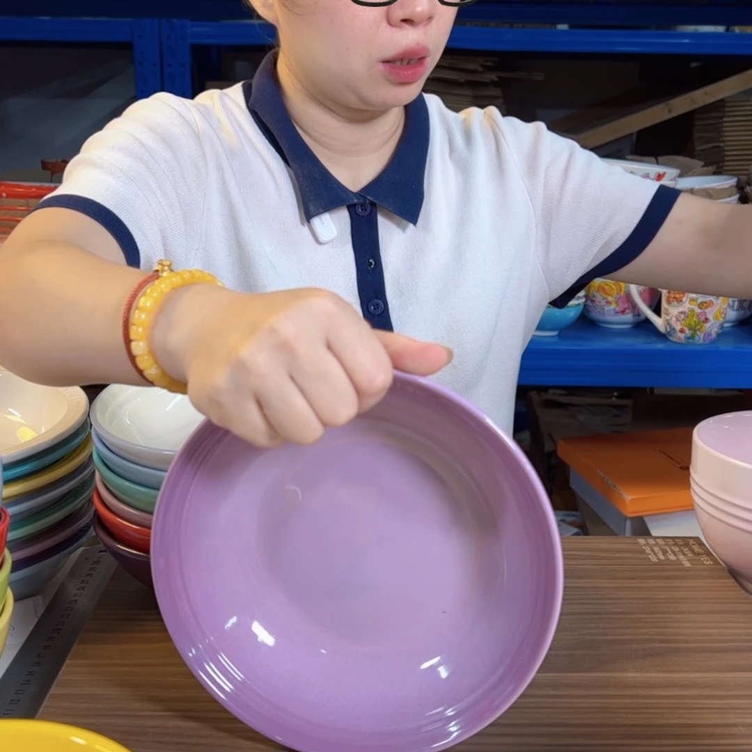 陶瓷紫罗兰燕麦碗