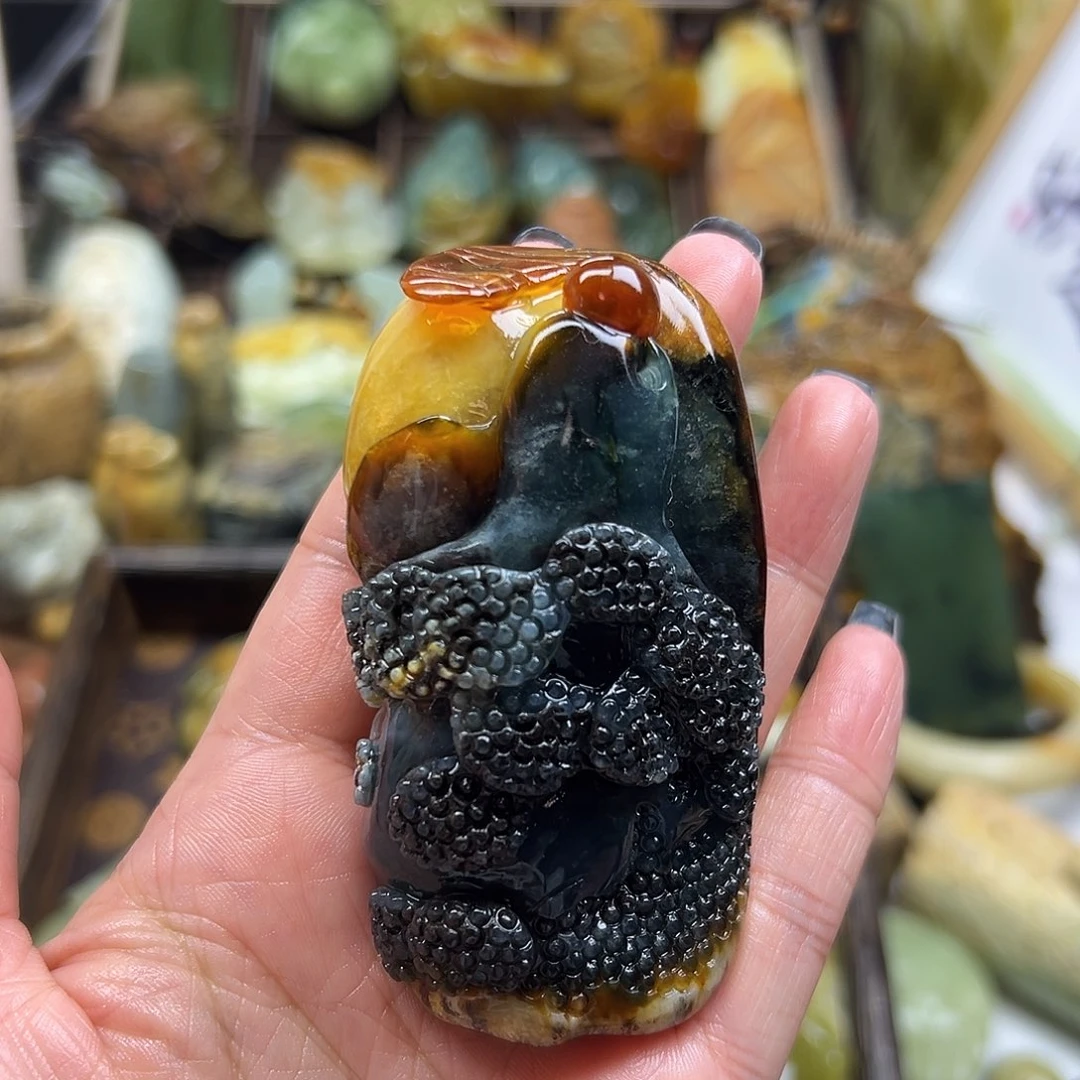 *****未镶嵌岫玉颈饰花玉悟道手玩