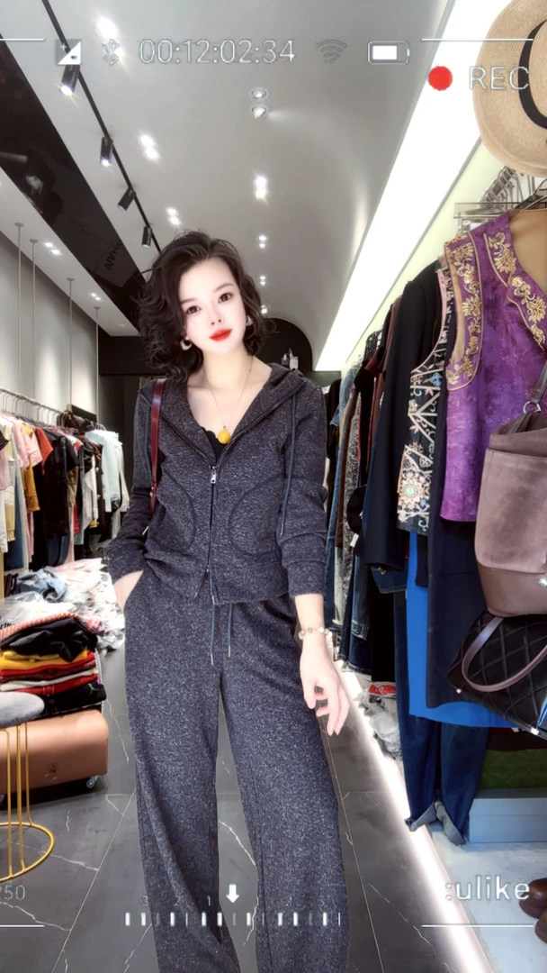 【小韩家】欧货25秋极简风连帽休闲外套搭配直筒休闲裤套装