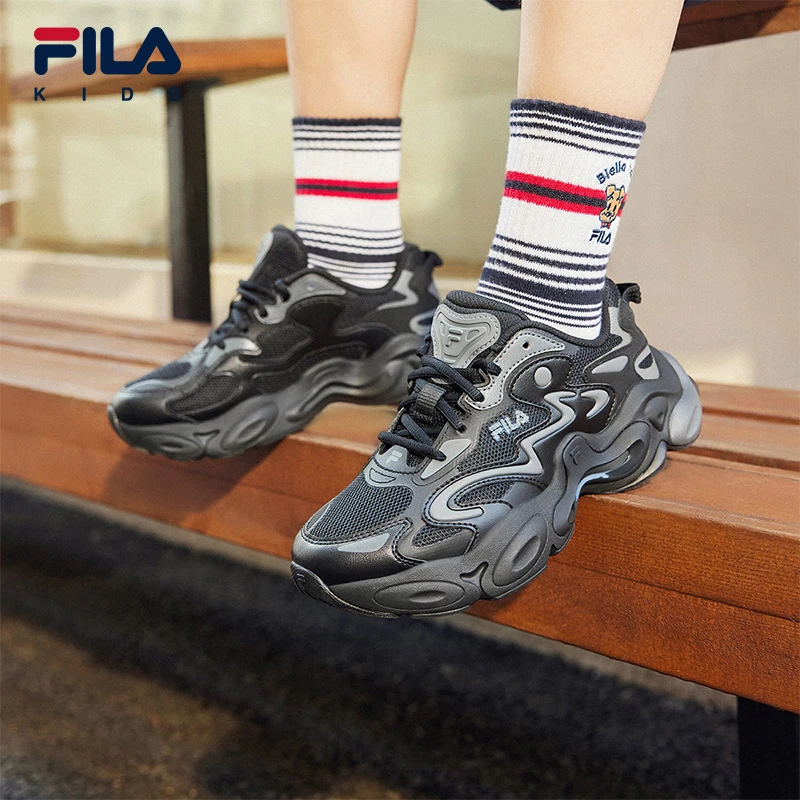 【斐乐儿童琥珀鞋】中大童鞋带款休闲百搭减震网面透气跑鞋