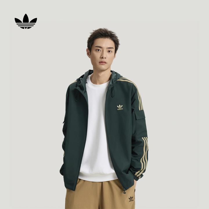 adidas阿迪达斯官方三叶草情侣百搭休闲轻薄连帽夹克外套 