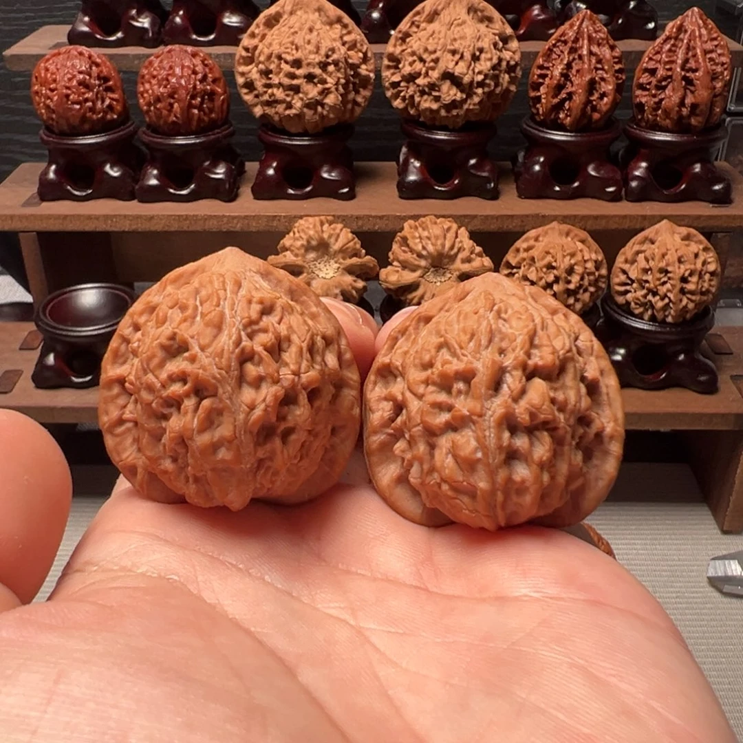 文玩核桃把件40独家磨盘