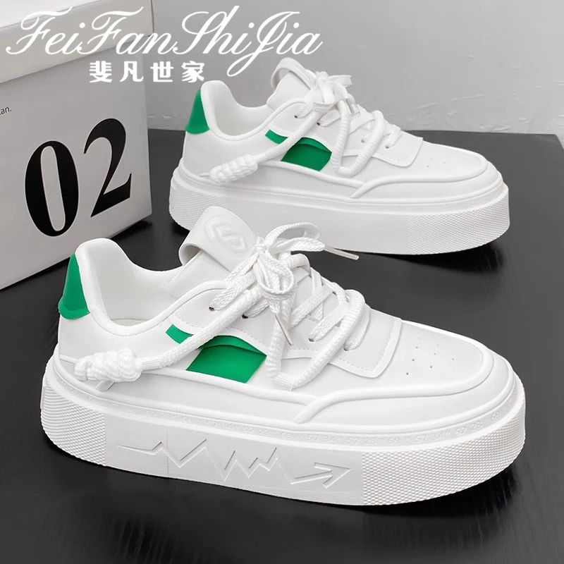 鞋子男款2025新爆款秋冬季时尚休闲干净感痞帅男鞋百搭厚底潮鞋子