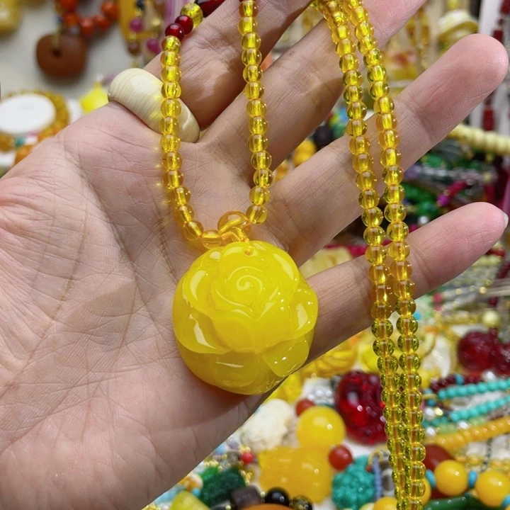10号雕刻玫瑰花吊坠