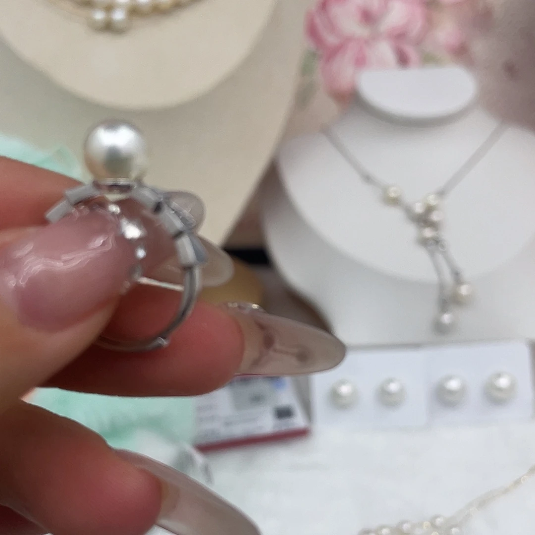 银S925镶嵌海水珍珠戒指