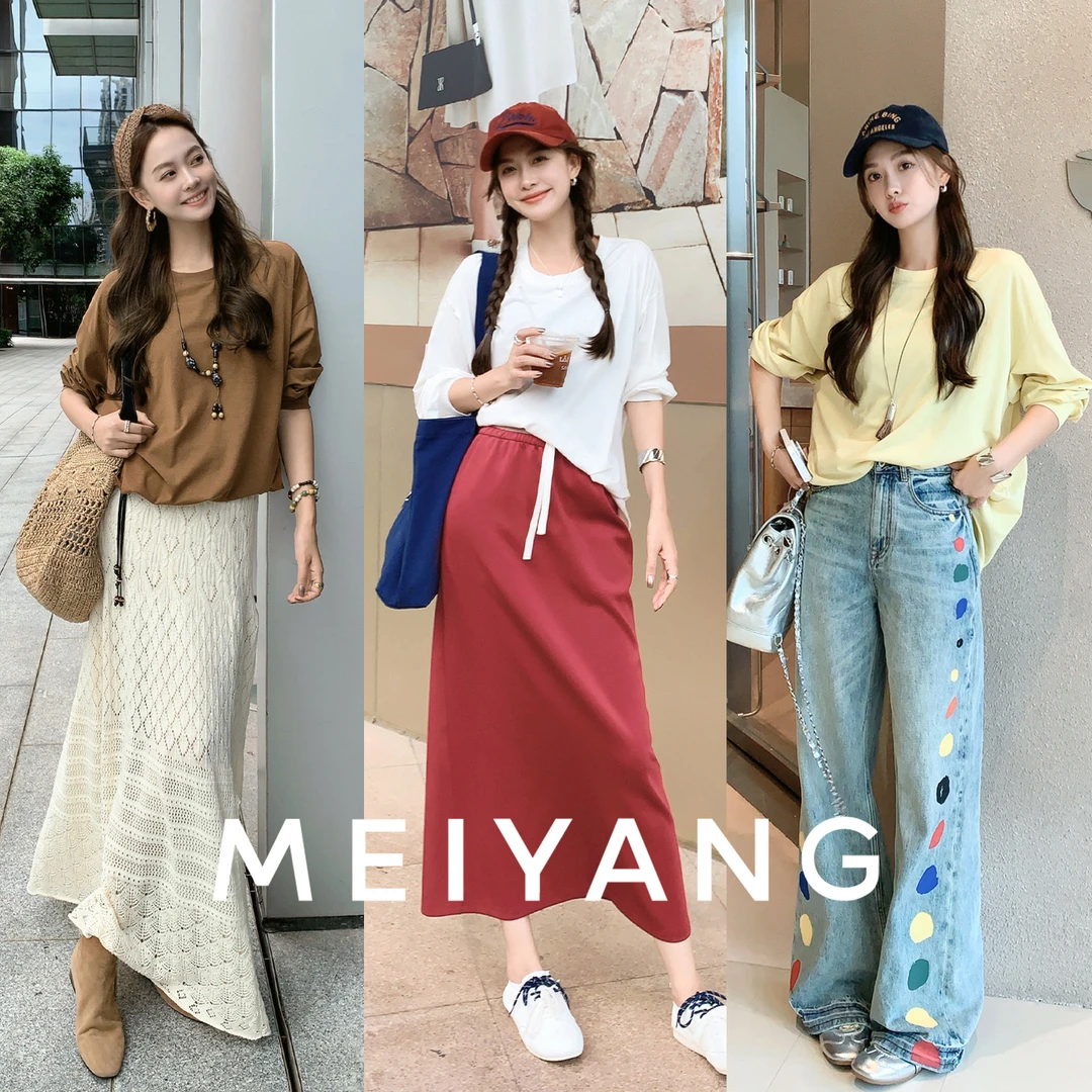 美洋MEIYANG 浪花卫衣 设计款！莱赛尔棉立体褶皱圆领宽松上衣