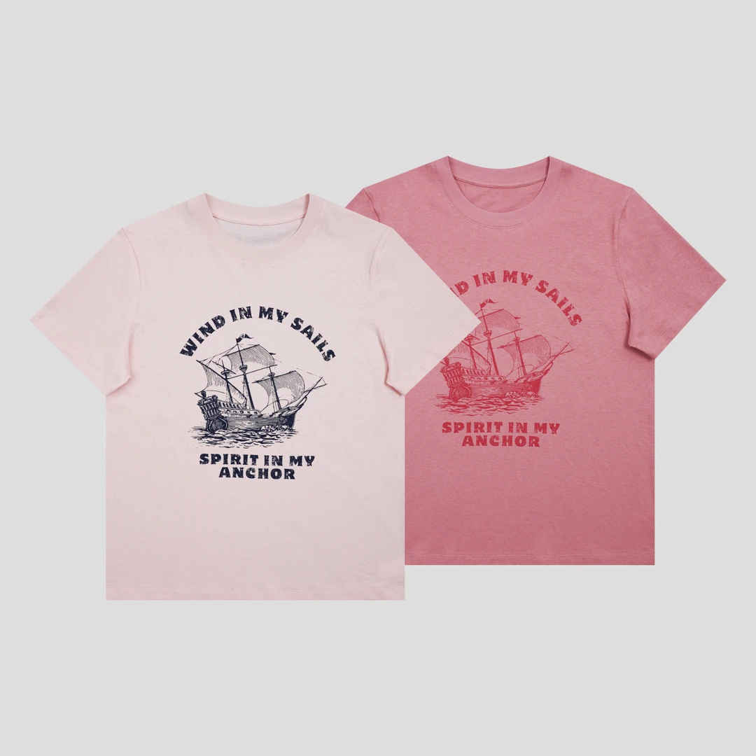 韩彬彬"树莓"亚麻+棉肌理呼吸感甜酷顶流预言粉显白透气T恤884Y-2