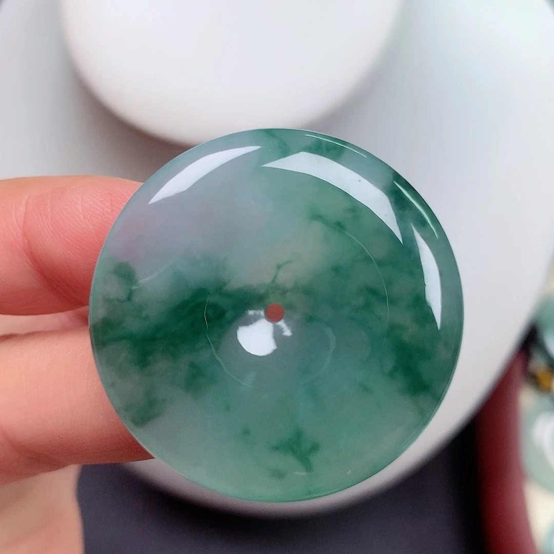 翡翠未镶嵌颈饰平安扣 33.2x5.6mm