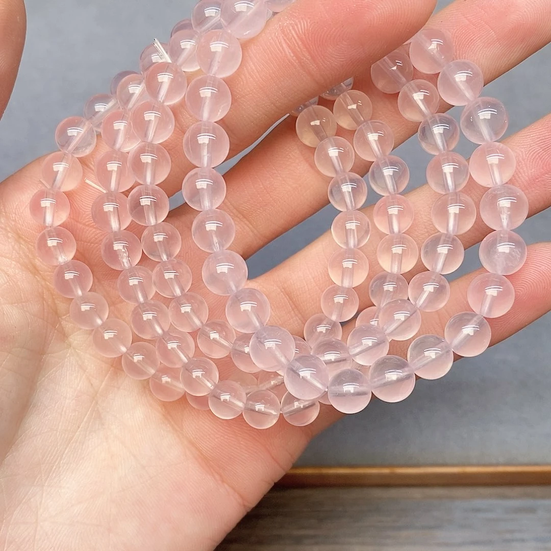 水晶手链未镶嵌15粉水晶7mm