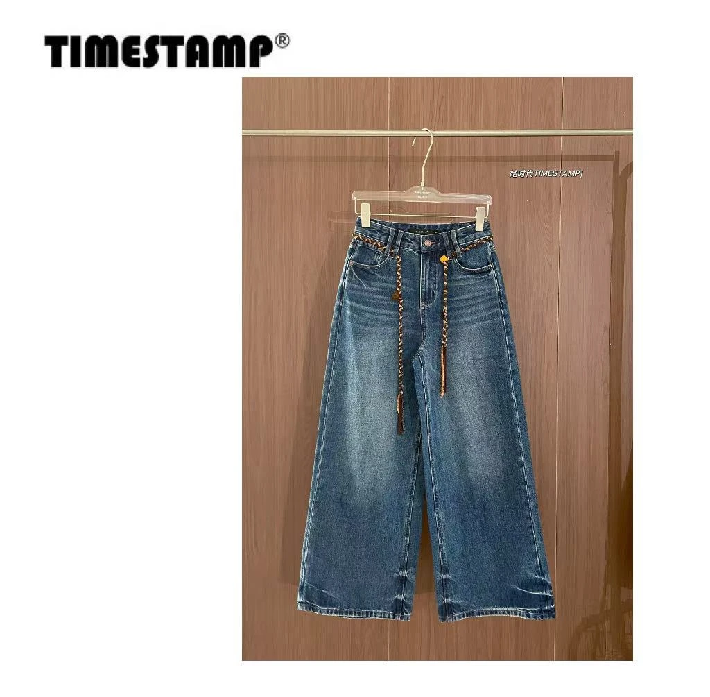 【TIMESTAMP】2025/61062099新款时尚洋气麻花腰带牛仔裤