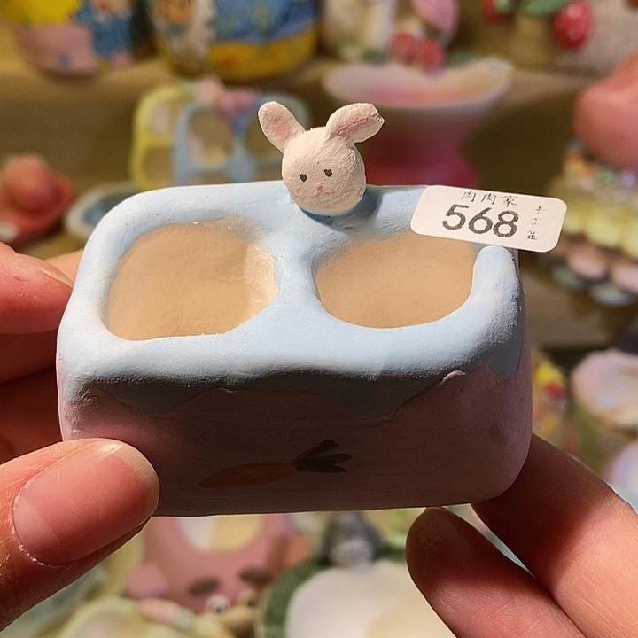 568 手工手绘花盆满29包邮
