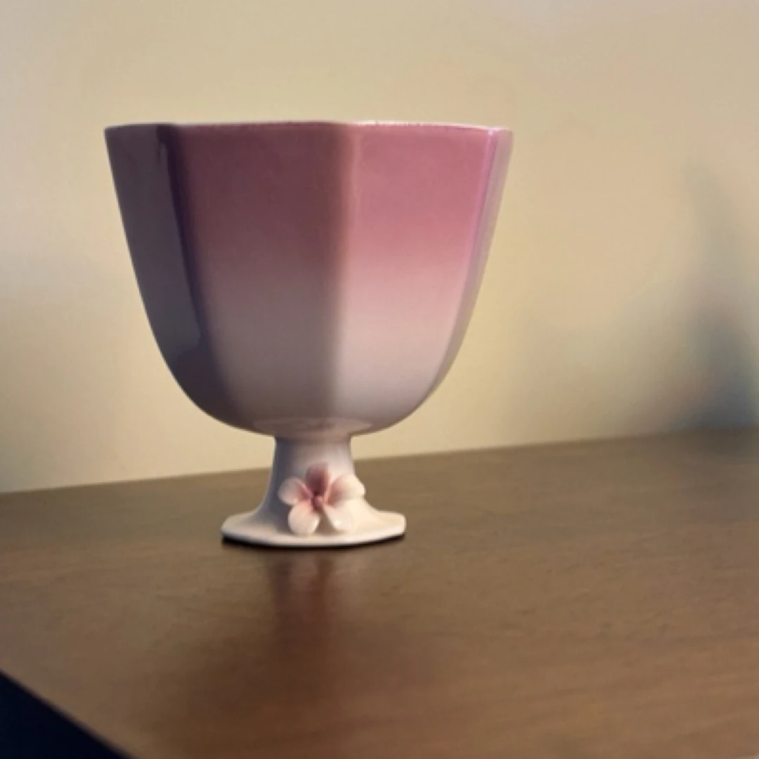 【上新】樱梦粉捏花高足六方杯