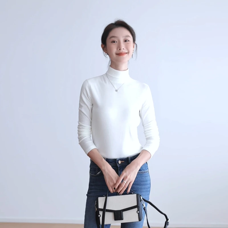 轻柔软糯~BABY小山羊绒衫女长袖针织秋冬内搭发热高领显瘦打底衫