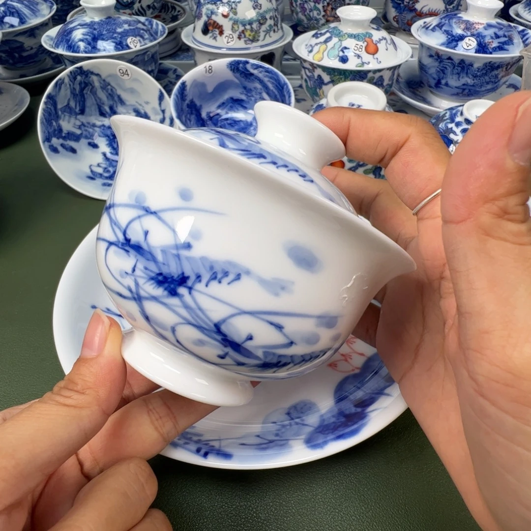 陶瓷景德镇纯手工纯手绘茶具木木35