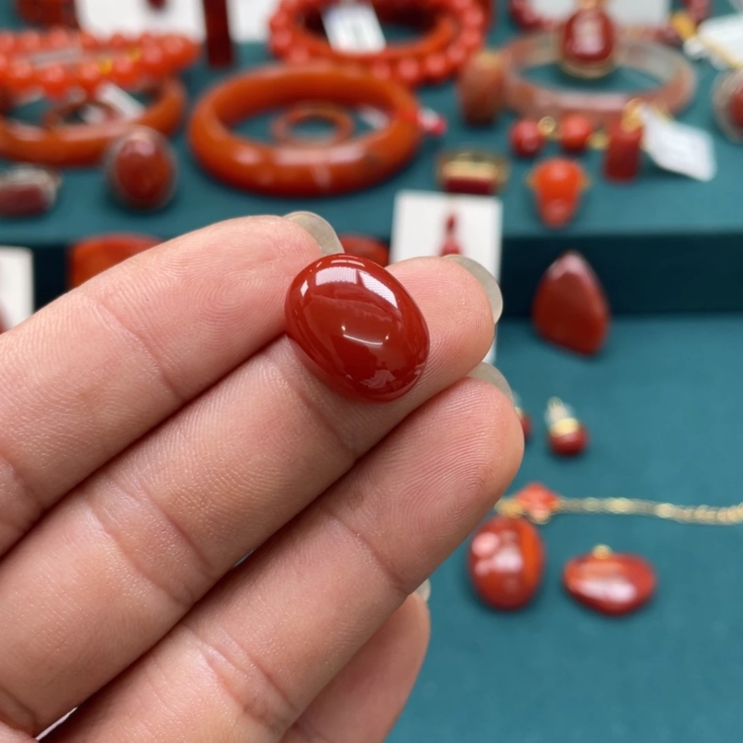 南红玛瑙瓦西南红锦红戒面16.6*12.7mm未镶嵌