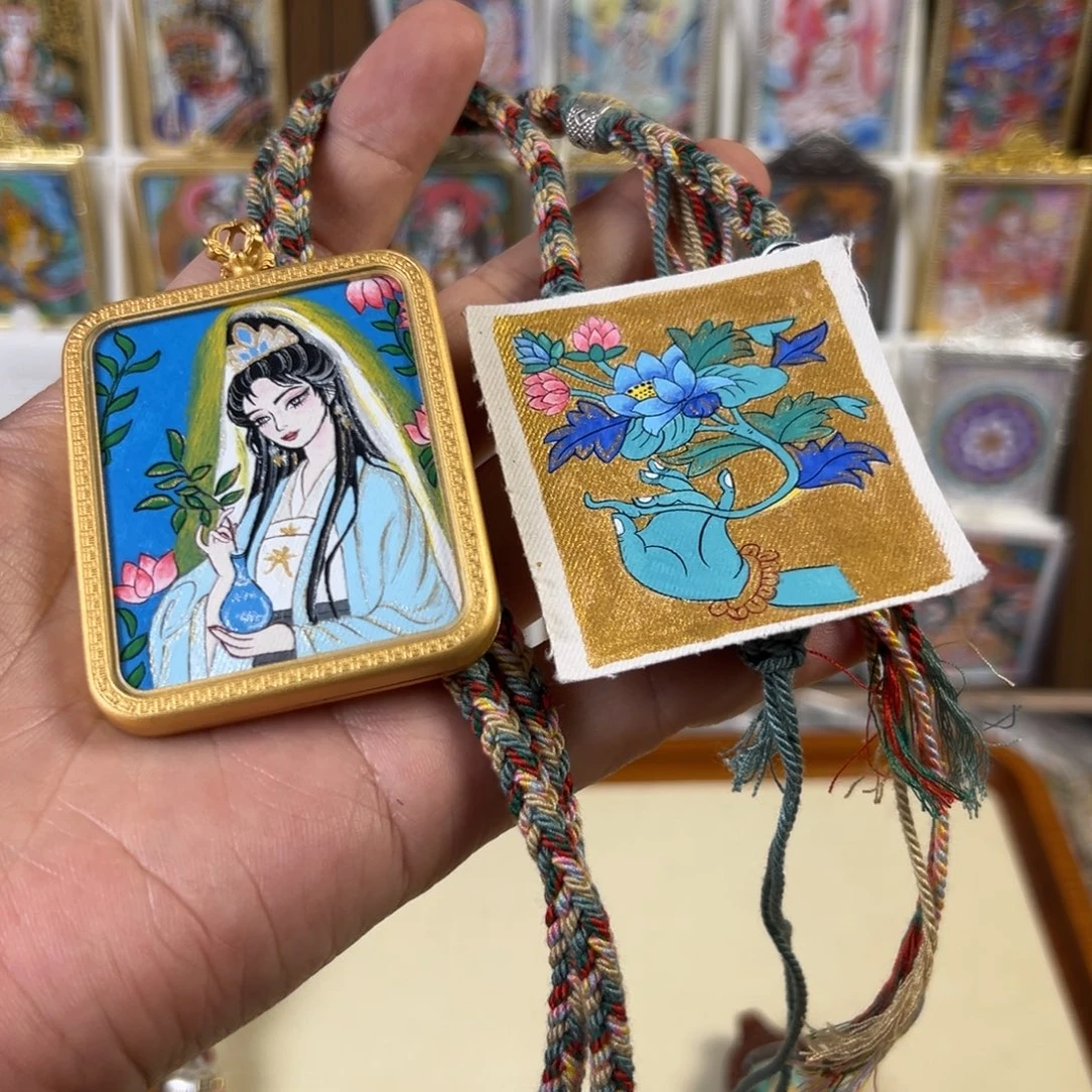 吊坠装裱画观音菩萨
