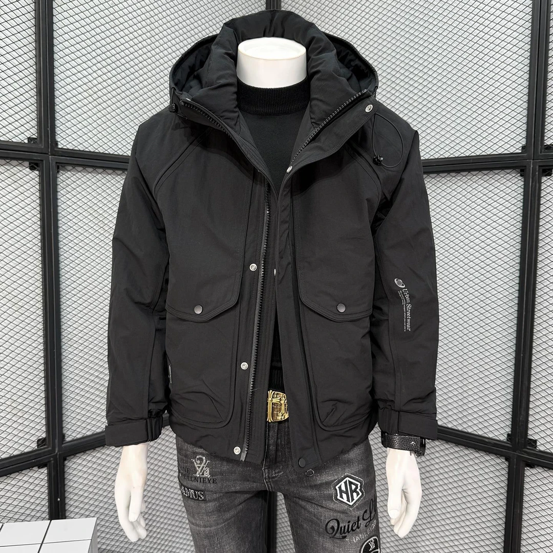 秋冬季新款羽绒服男款爆款2025新款正品男士潮流字母保暖连帽男装