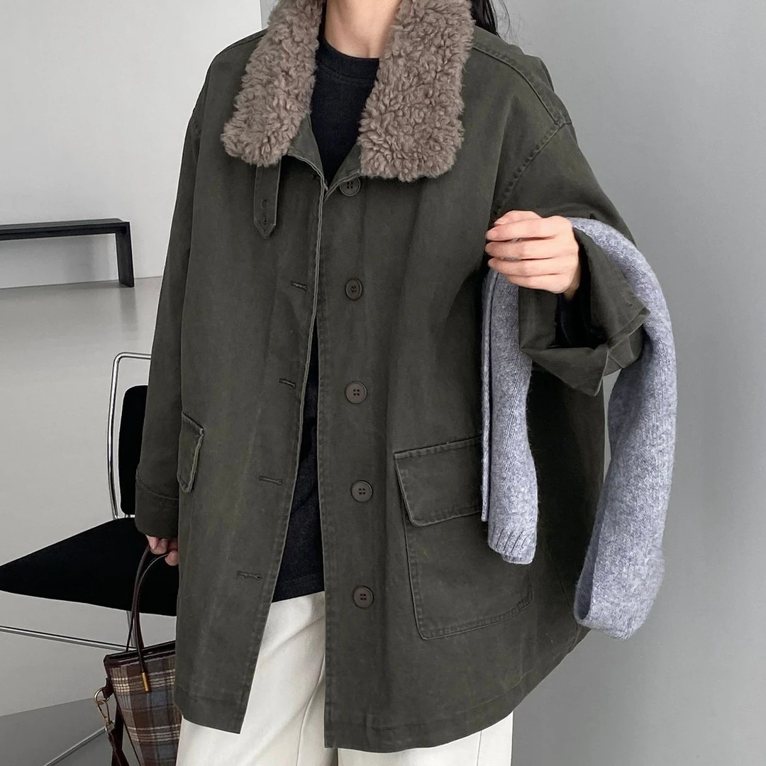 保暖又帅气的棉服外套工装风派克棉服外套