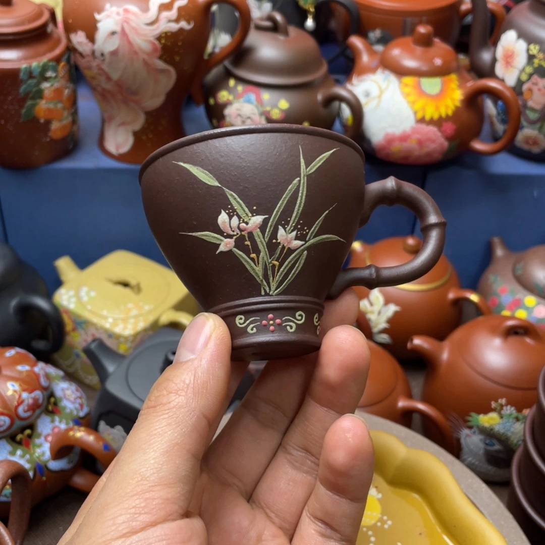 茶杯红泥紫砂主人杯100cc