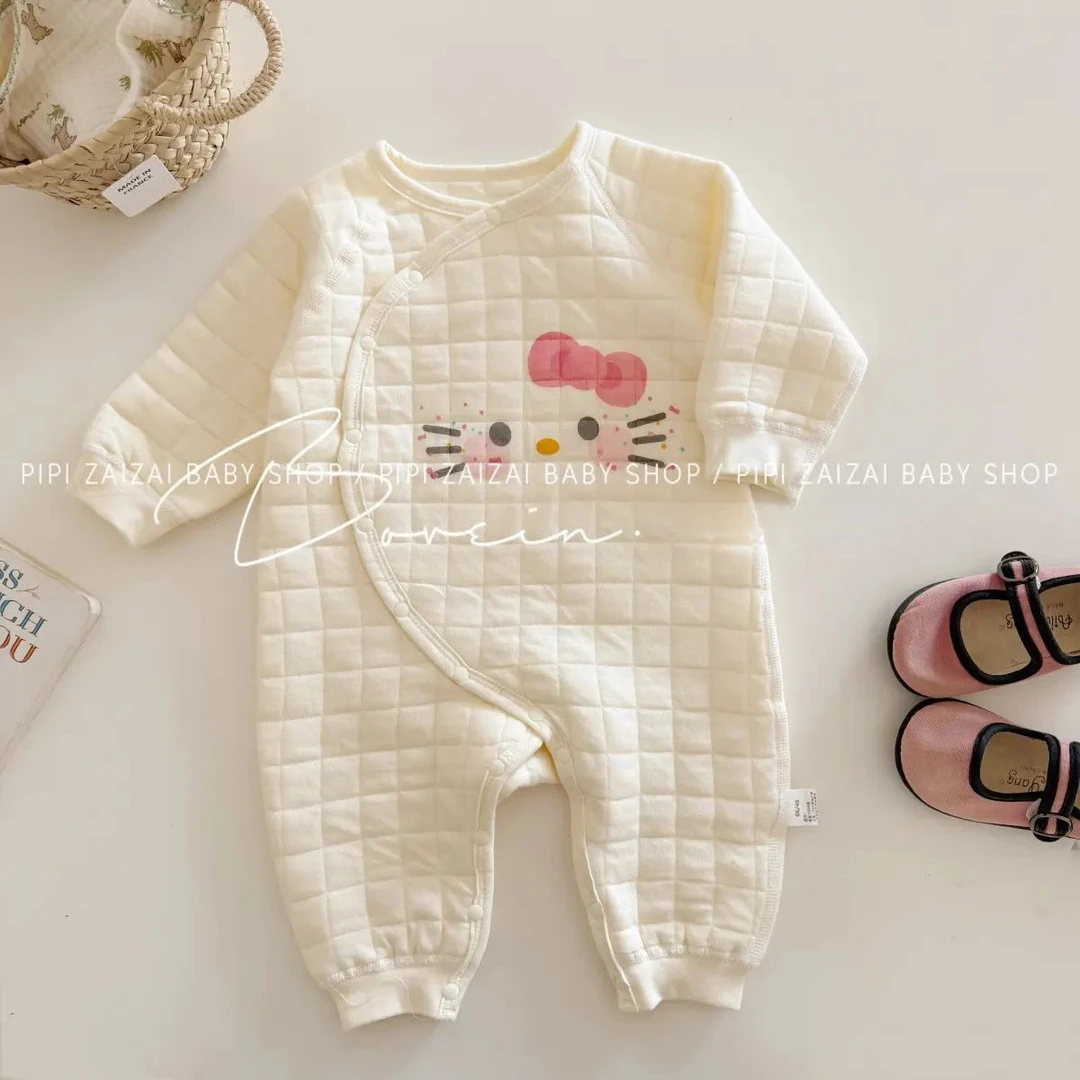 婴儿连体衣秋冬纯棉衣服春秋新生儿宝宝夹棉加厚保暖哈衣爬服睡衣