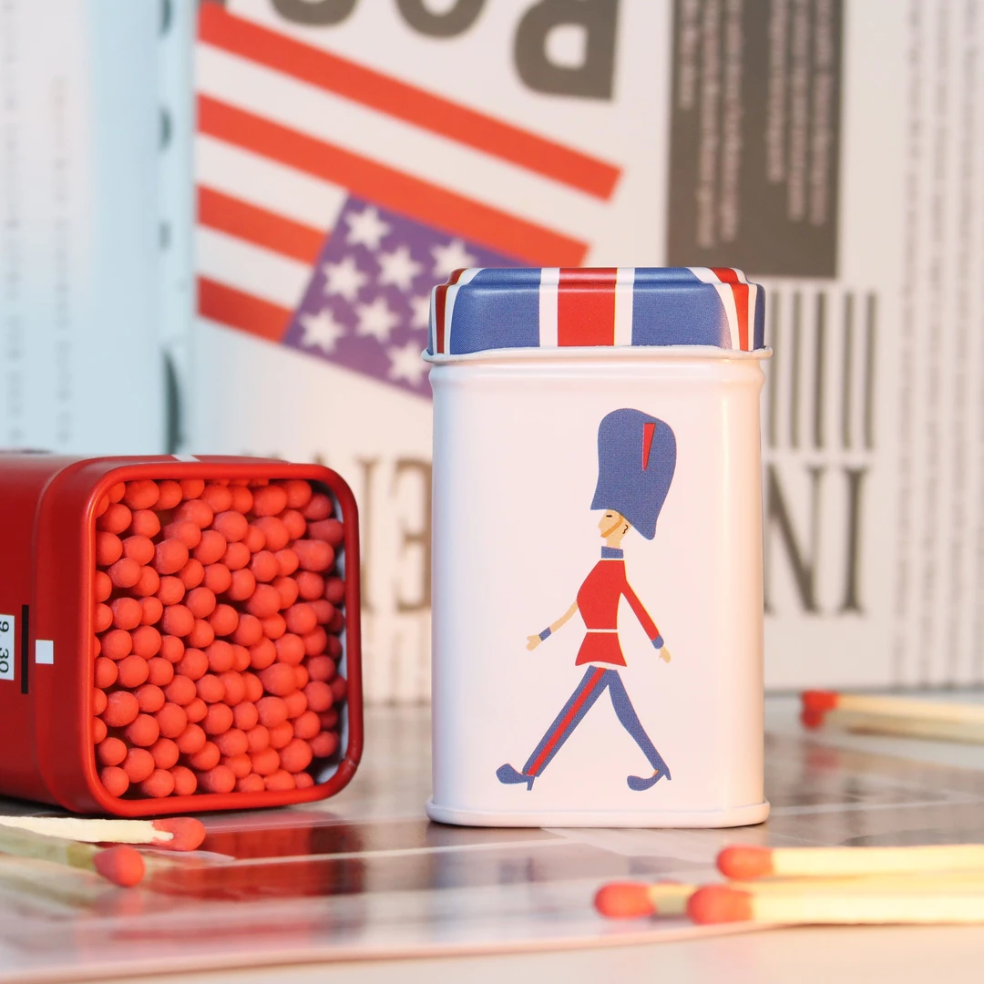 复古马口铁盒摆件火柴6.5厘米加长火柴老式香薰火柴怀旧礼物火柴