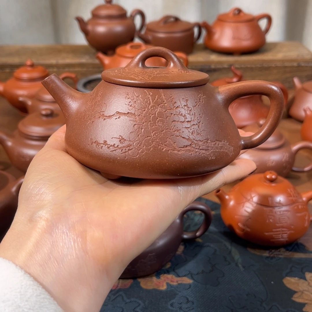 茶壶紫砂平盖石瓢220cc