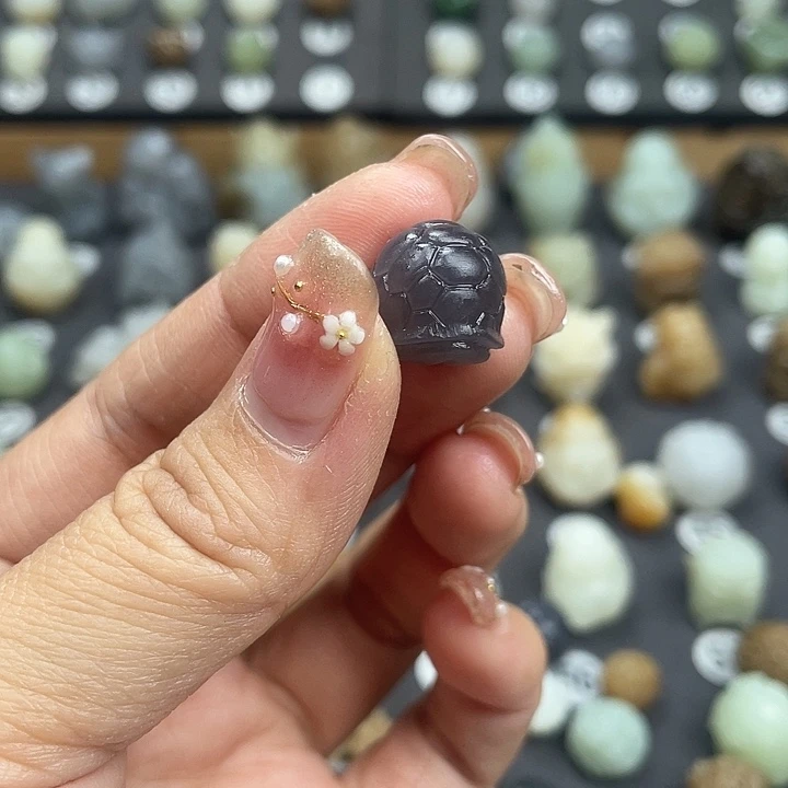 颈饰未镶嵌和田玉张*熙青海料烟紫富甲珠子定制