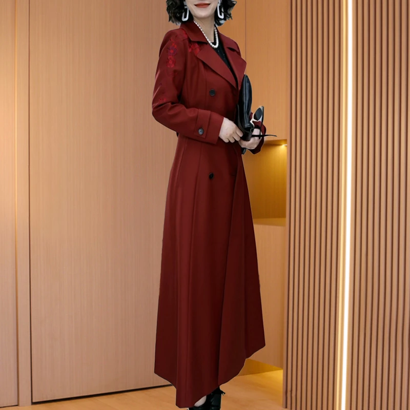 风衣外套女2025新款早秋轻奢时尚洋气中长款修身大衣