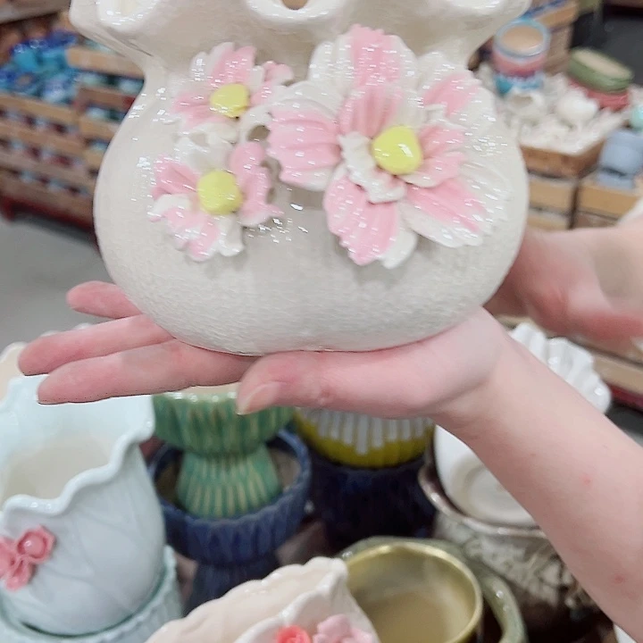 有孔，凑单福利满10元发货陶瓷多肉花盆！