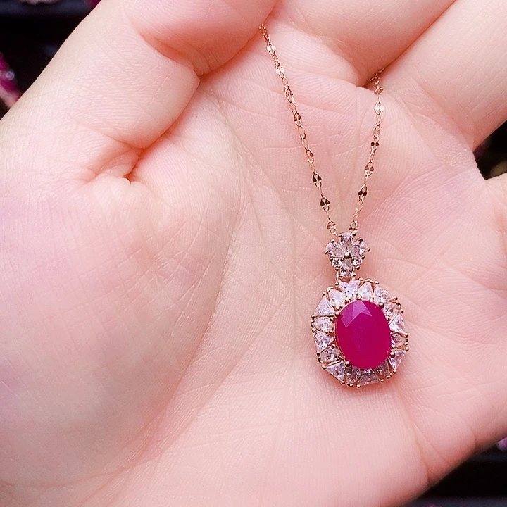 颈饰红宝石银S925镶嵌