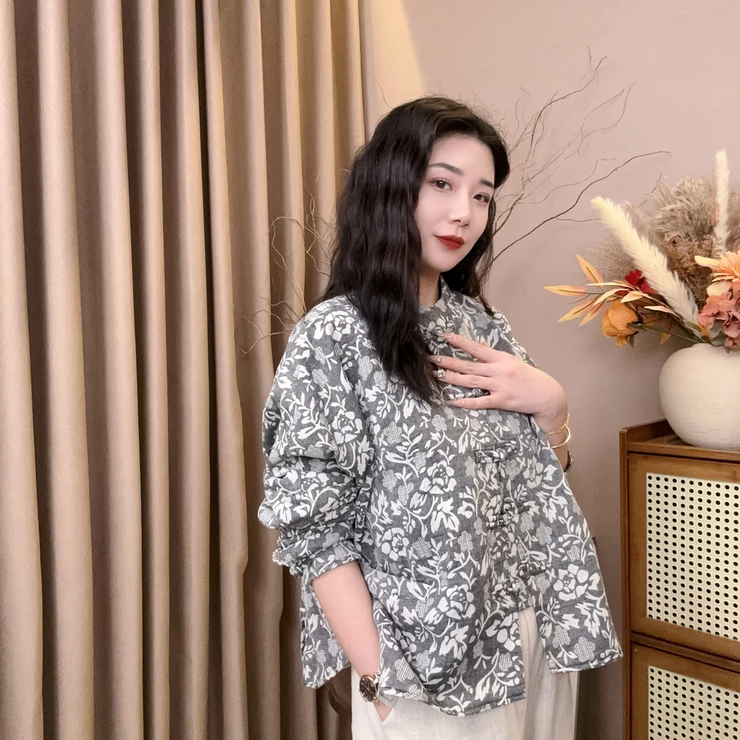 柔风提花新中式上衣外套9029
