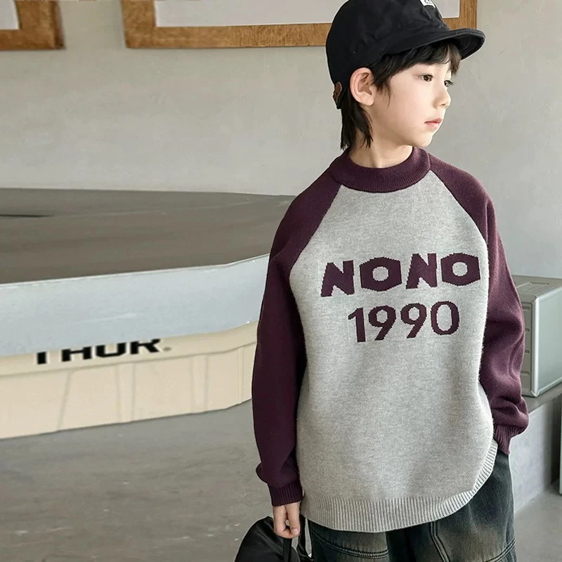 男童洋气毛衣针织衫上衣68500 圆领韩版秋冬套头儿童乔贝乐潮童帅