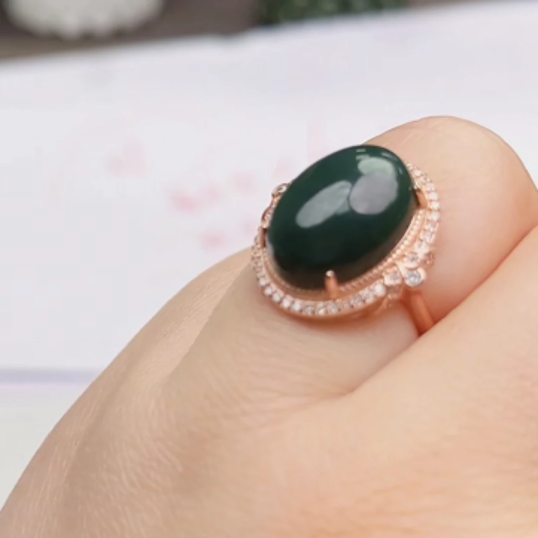 纯天然和田玉戒指