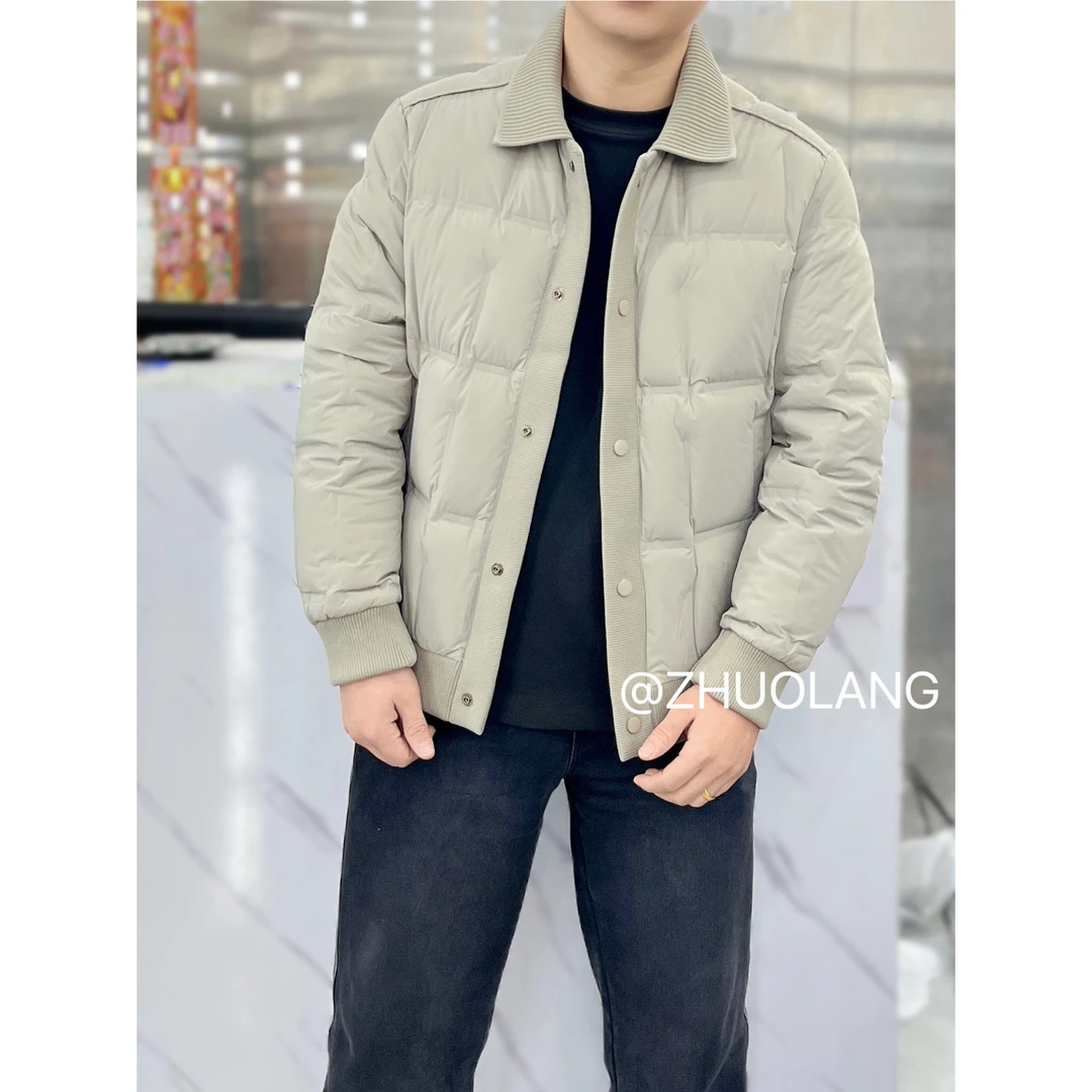 2025冬季90绒男士羽绒服短款商务休闲翻领男装羽绒服时尚轻盈保暖