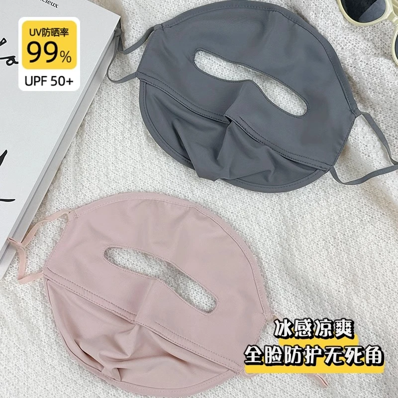 全脸防晒面罩女夏薄款透气防紫外线骑行遮阳护眼角脸基尼冰丝口罩