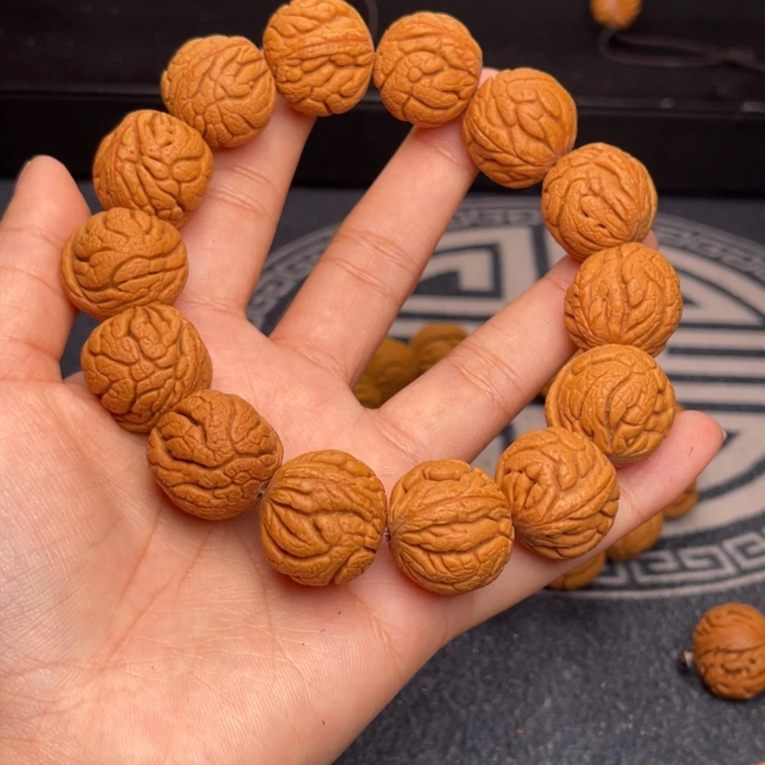 桃核手串金丝龙珠20