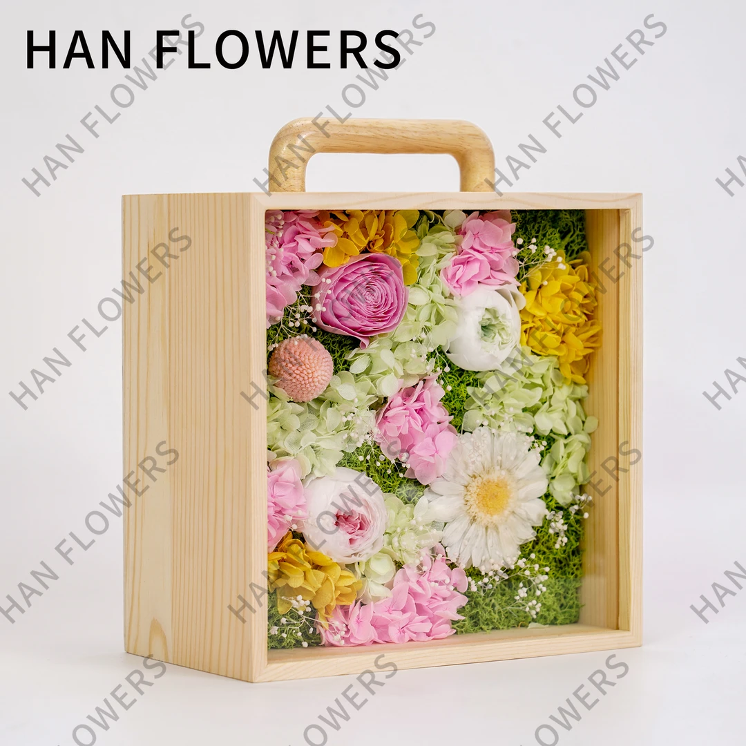 那些花儿【精灵花匣】鲜花永生花玫瑰木制花盒送闺蜜送女友生日礼物