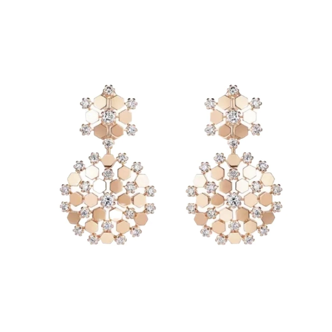 925银合成锆石耳饰 925银合成锆石耳饰-6823烟花蜂巢大小花耳钉