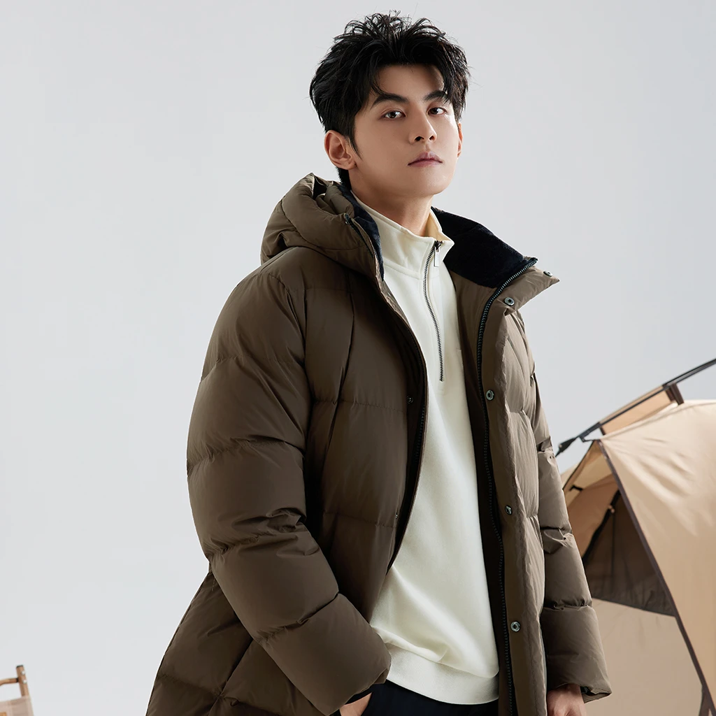 雪羽迪2025新款城市机能风户外中长款休闲羽绒服男款爆款2025冬季