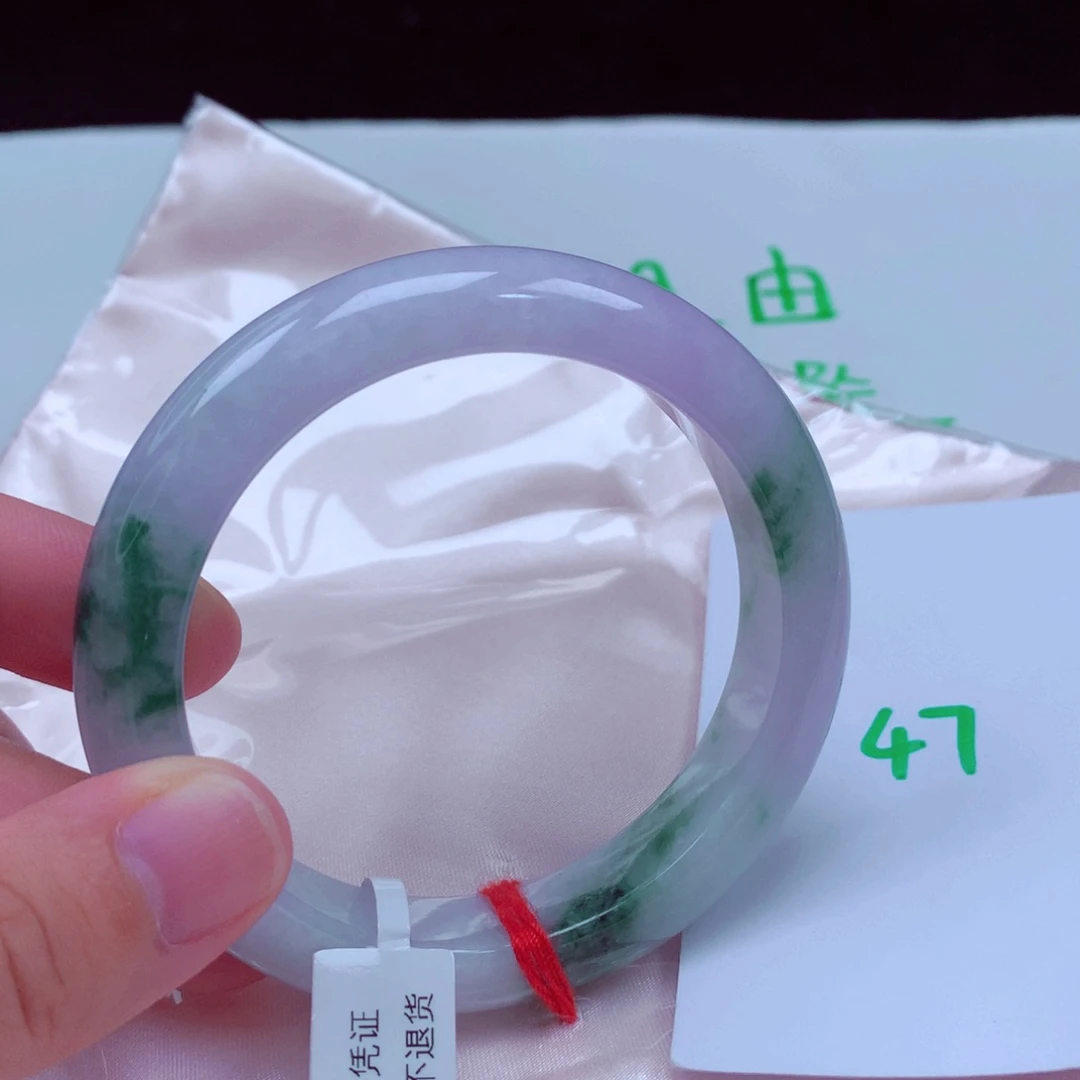 未镶嵌手镯翡翠缅甸天然A货翡翠手镯56.3