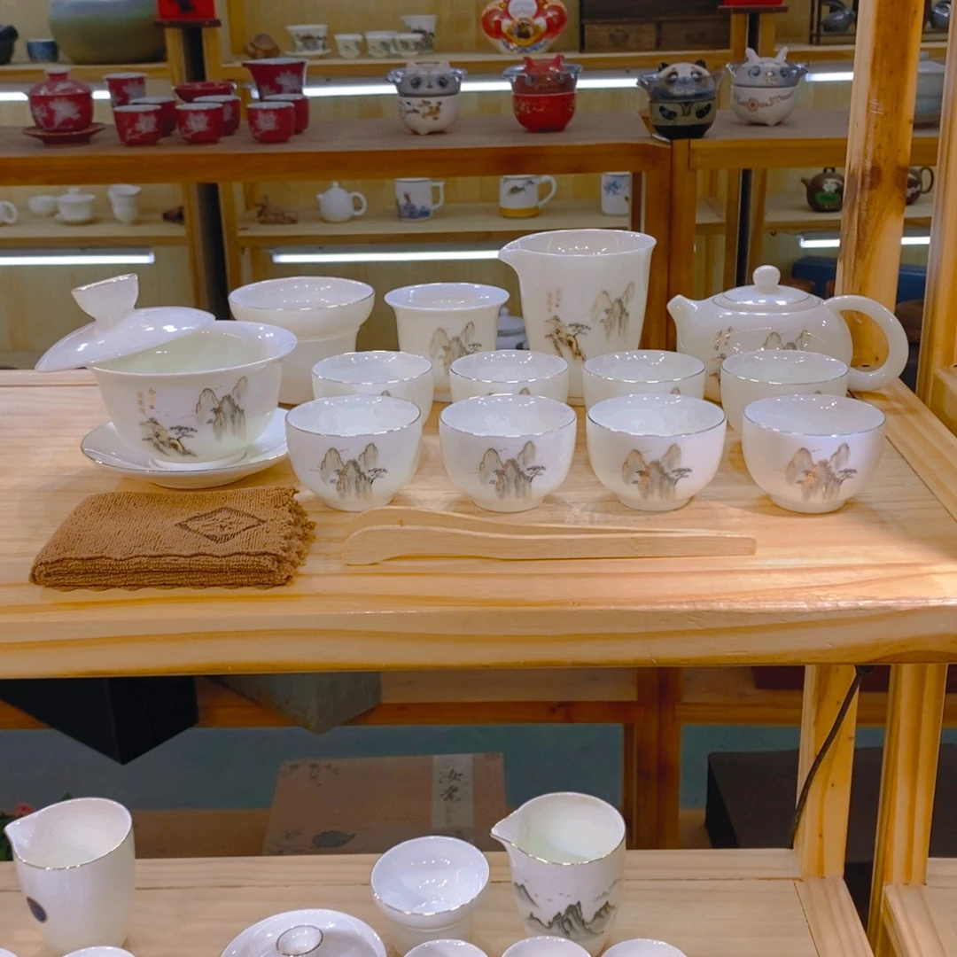 【不止】羊脂玉瓷茶具套装