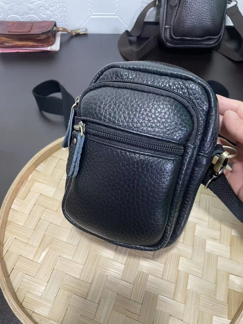 头层牛皮手机包男女腰包穿皮带挂腰智能手机钱包零钱袋斜挎包真皮