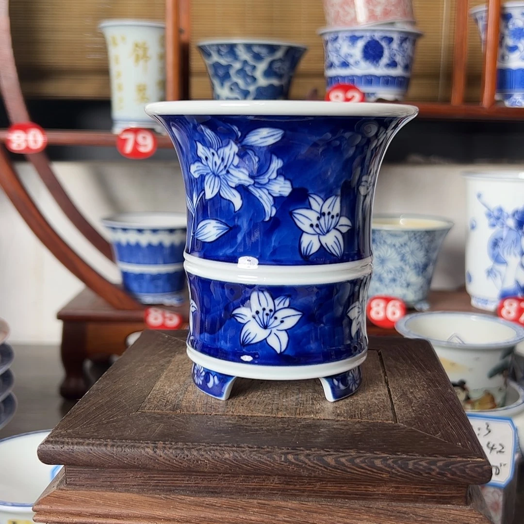 墨奈手绘陶瓷花盆