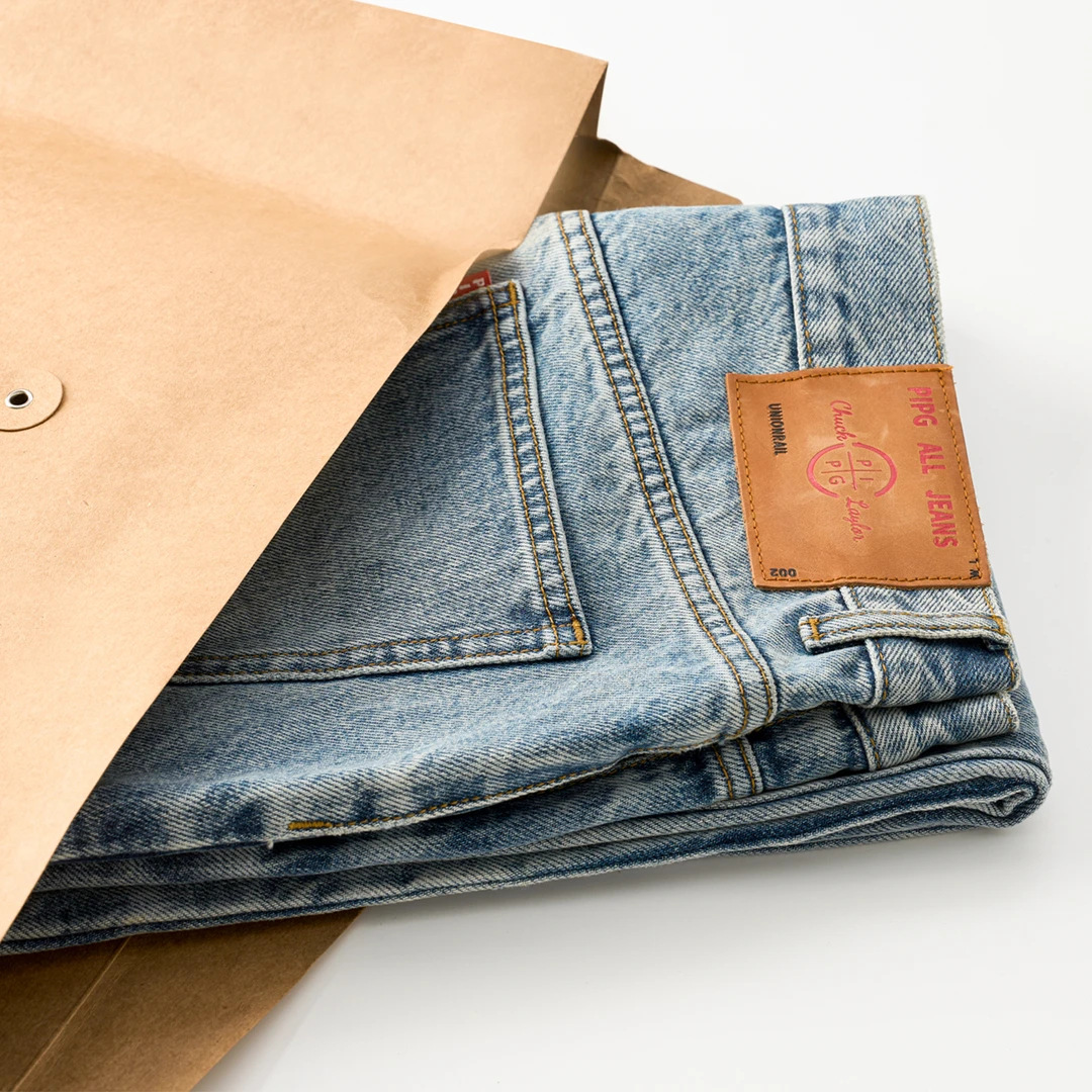 PIPG 水洗牛仔裤男士微喇中腰裤经典复古冰蓝色517版型百搭休闲裤