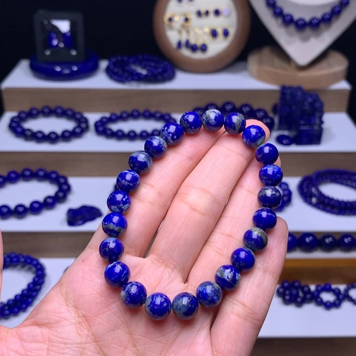 青金石未镶嵌单圈手串8.1mm